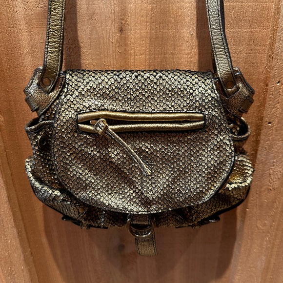 Jerome Dreyfuss Gold Metallic Twee Mini Bag - Picture 1 of 9